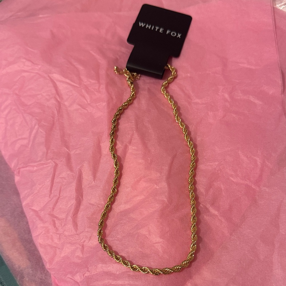White Fox Boutique Twisted Gold Necklace